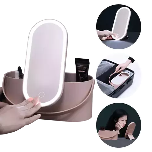 BeautyGlow - Makeup Organizer with LED Mirror 